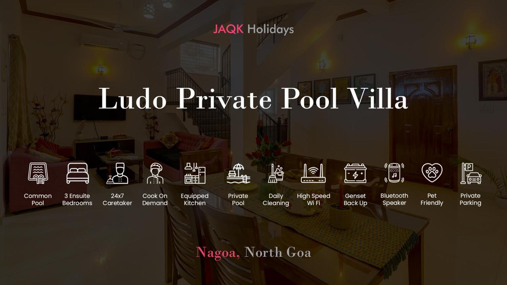 Ludo Private Pool Villa, Wifi-Caretaker-Parking, North Goa Baga Dış mekan fotoğraf